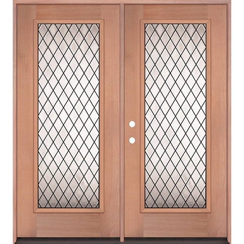 Diamond Full Lite Mahogany Wood Double Door Unit #394 Diamond Full Lite Mahogany Wood Double Door Unit #394