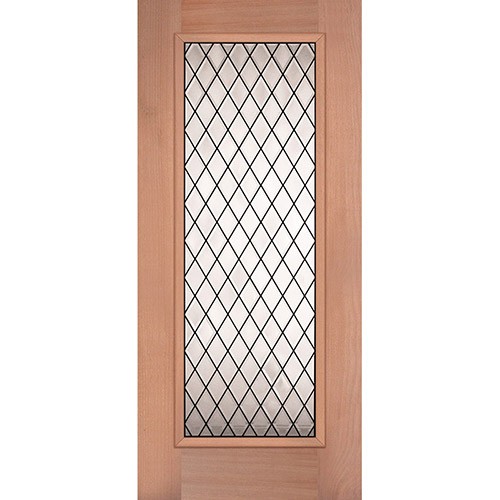 Diamond Full Lite Mahogany Wood Door Slab #394