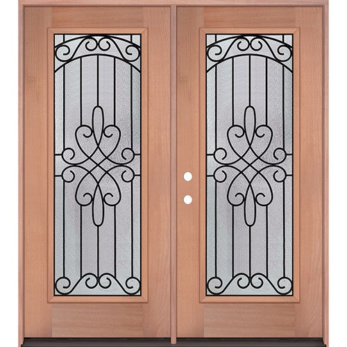 Full Lite Mahogany Wood Double Door Unit #299 Full Lite Mahogany Wood Double Door Unit #299
