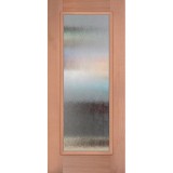 Privacy Glass Full Lite Mahogany Prehung Wood Door Unit