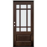 9-Lite Prairie Low-E Espresso Mahogany Prehung Wood Door Unit #EM32