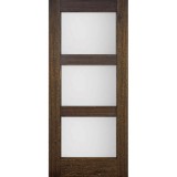 Hamilton Modern 3-Lite Mahogany Wood Door Slab