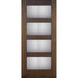 Hamilton Modern 4-Lite Mahogany Wood Door Slab