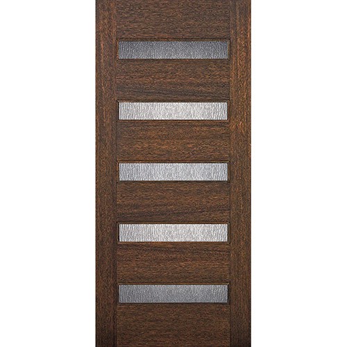 Hamilton Modern 5-Lite Mahogany Wood Door Slab