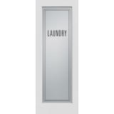 6'8" Tall Modern Laundry Glass Primed Interior Wood Door Slab