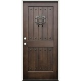 Rustic Speakeasy Espresso Mahogany Prehung Wood Door Unit #EM320