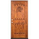 Rustic Knotty Alder Prehung Wood Door Unit #20
