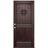 Rustic Speakeasy Espresso Mahogany Prehung Wood Door Unit #EM320