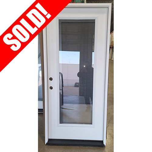 #Z022501 36" Slate Miniblind Fiberglass Door