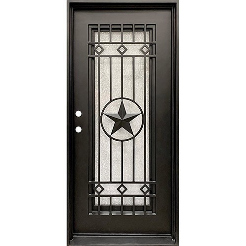 #Z032403 3/0 x 6/8 Texas Star Iron Door