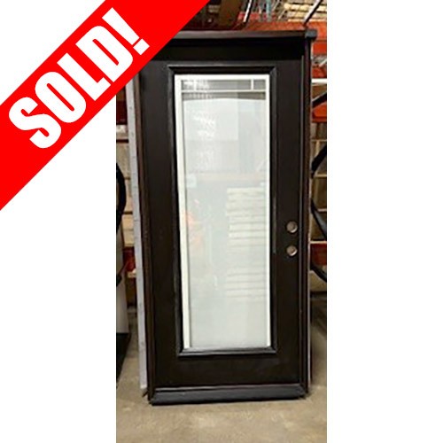 #Z102404 36" Full Lite Espresso Mahogany with Miniblinds