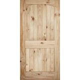 7'0" Tall x 42" Wide 2-Panel Arch V-Grooved Knotty Pine Barn Door Slab