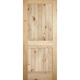 7'0" Tall Wide 2-Panel V-Grooved Knotty Pine Barn Door Slab