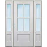 4-Lite Clear Low-E Fiberglass Prehung Door Unit with Sidelites #5204