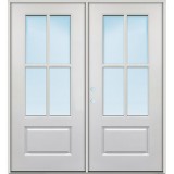 4-Lite Clear Low-E Fiberglass Prehung Double Door Unit #5204