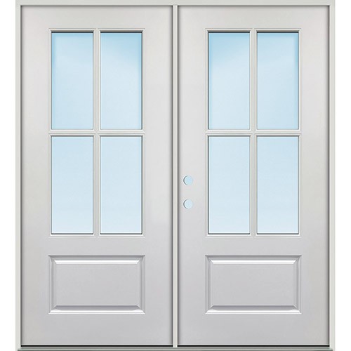 4-Lite Clear Low-E Fiberglass Prehung Double Door Unit #5204