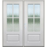 4-Lite Flemish Fiberglass Prehung Double Door Unit #5244