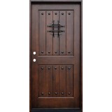 Rustic 2-Panel Mahogany Prehung Wood Door Unit #621