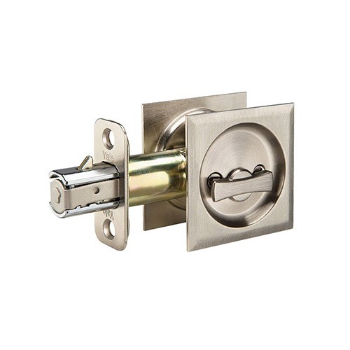 Cheap Pocket Door Lock Square Privacy Satin Nickel